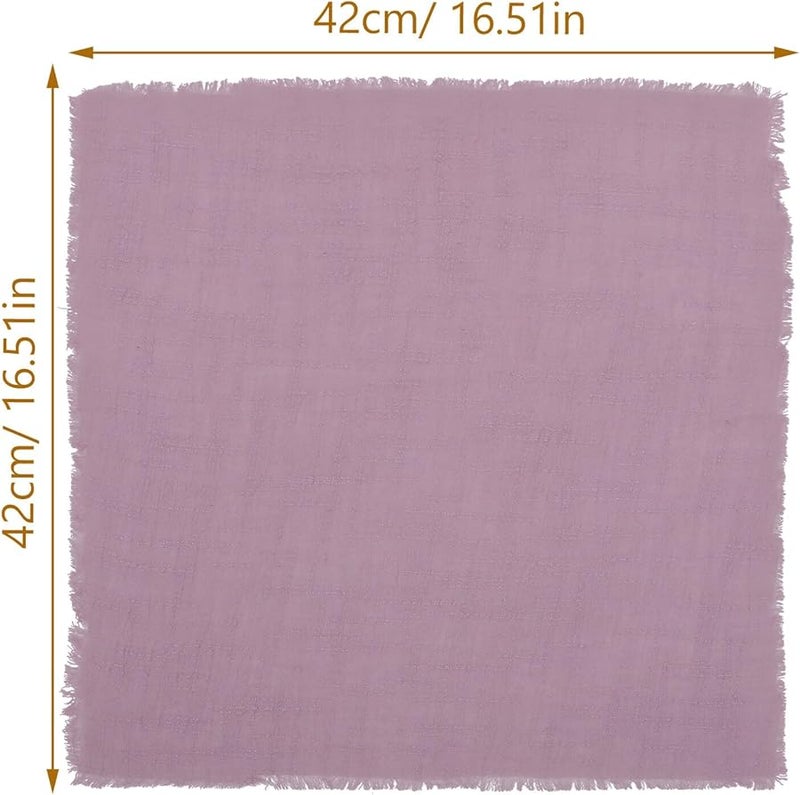 4 قطع مناديل قطن كتان قابلة لإعادة الاستخدام ماصة لحفلات الزفاف وتزيين المطاعم والمنزل - Image 2